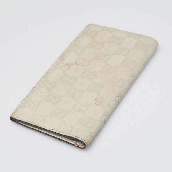 Gucci Dark White Guccissima Leather Bi-Fold Long Wallet - Picture 2 of 8